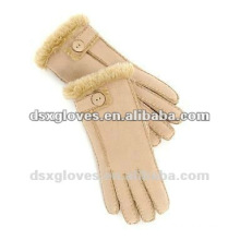 double face sheepskin fur gloves